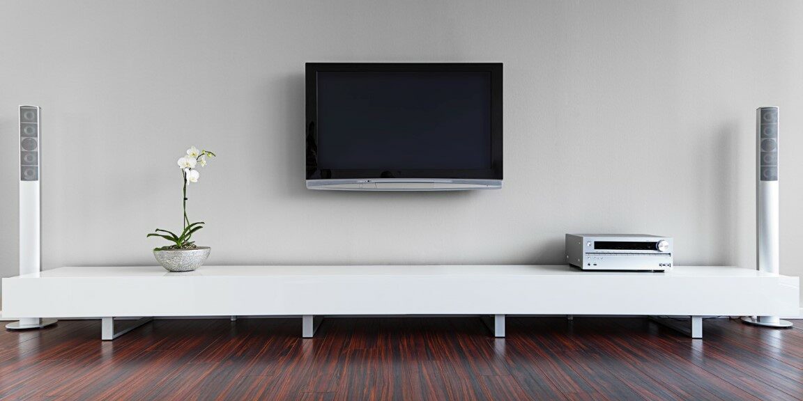 Modern living-room with TV and hifi equipment